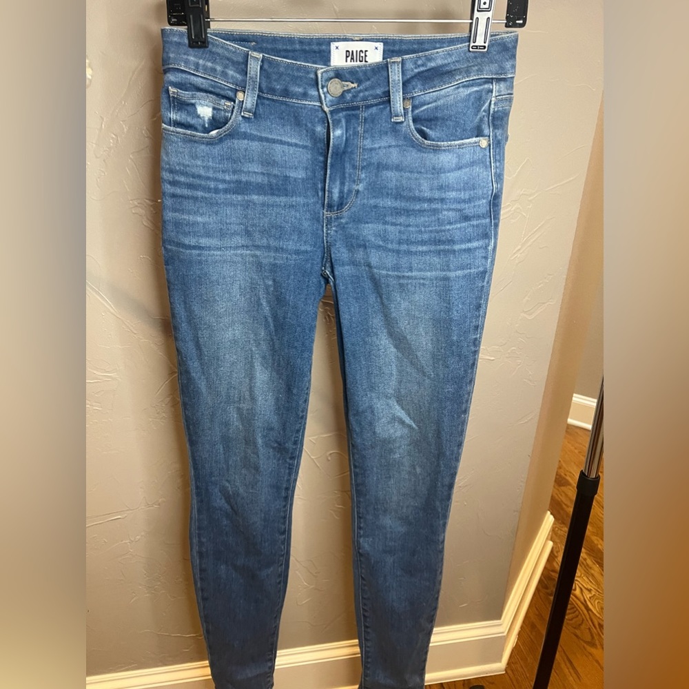Paige Low Rise Jeans Peg Straight Size 27 Blue